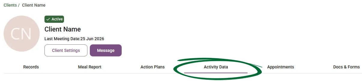 Open Client Activity Data